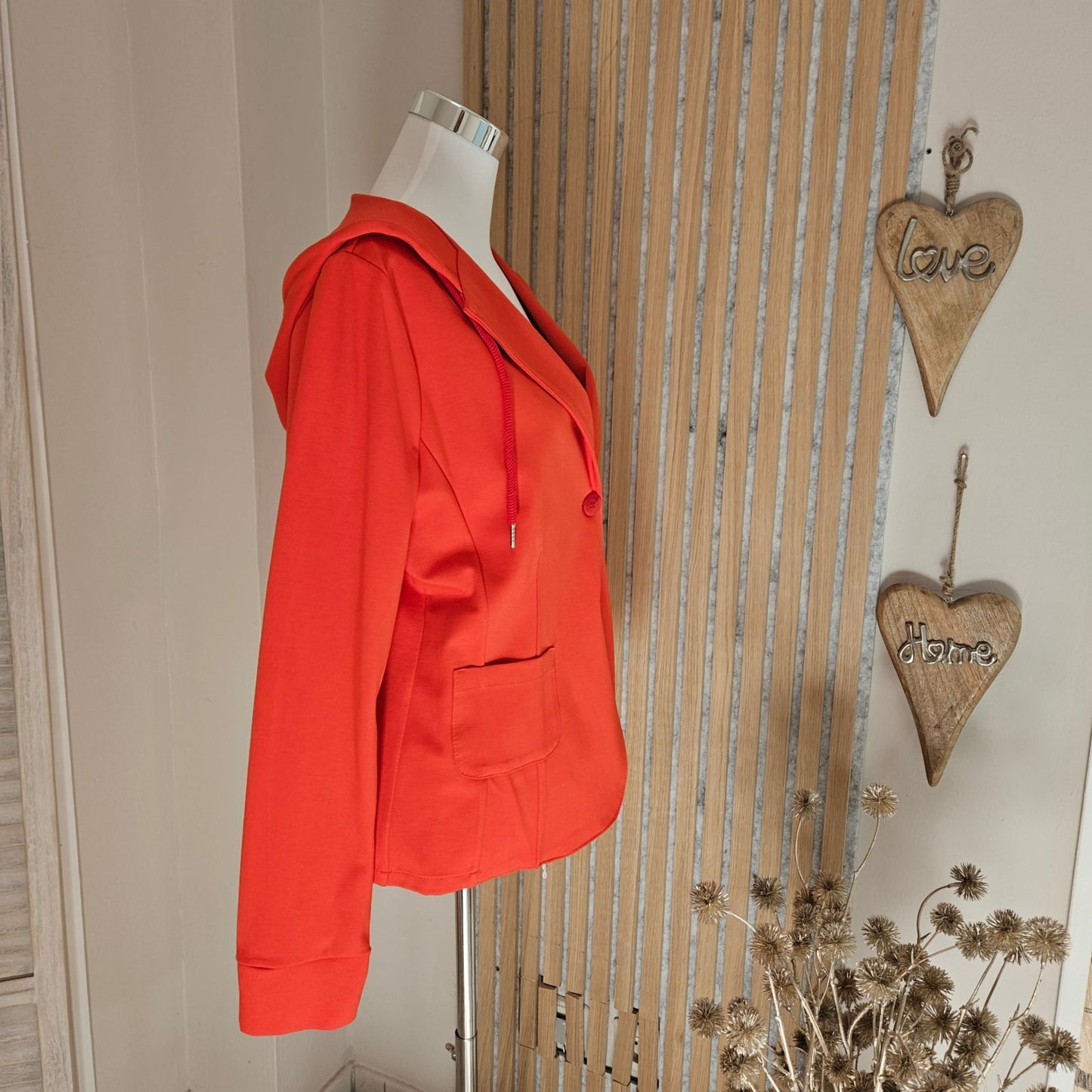 Kapuzenblazer Casual "Cora" Rotorange, XL und XXL - Jana`s Trend and Style