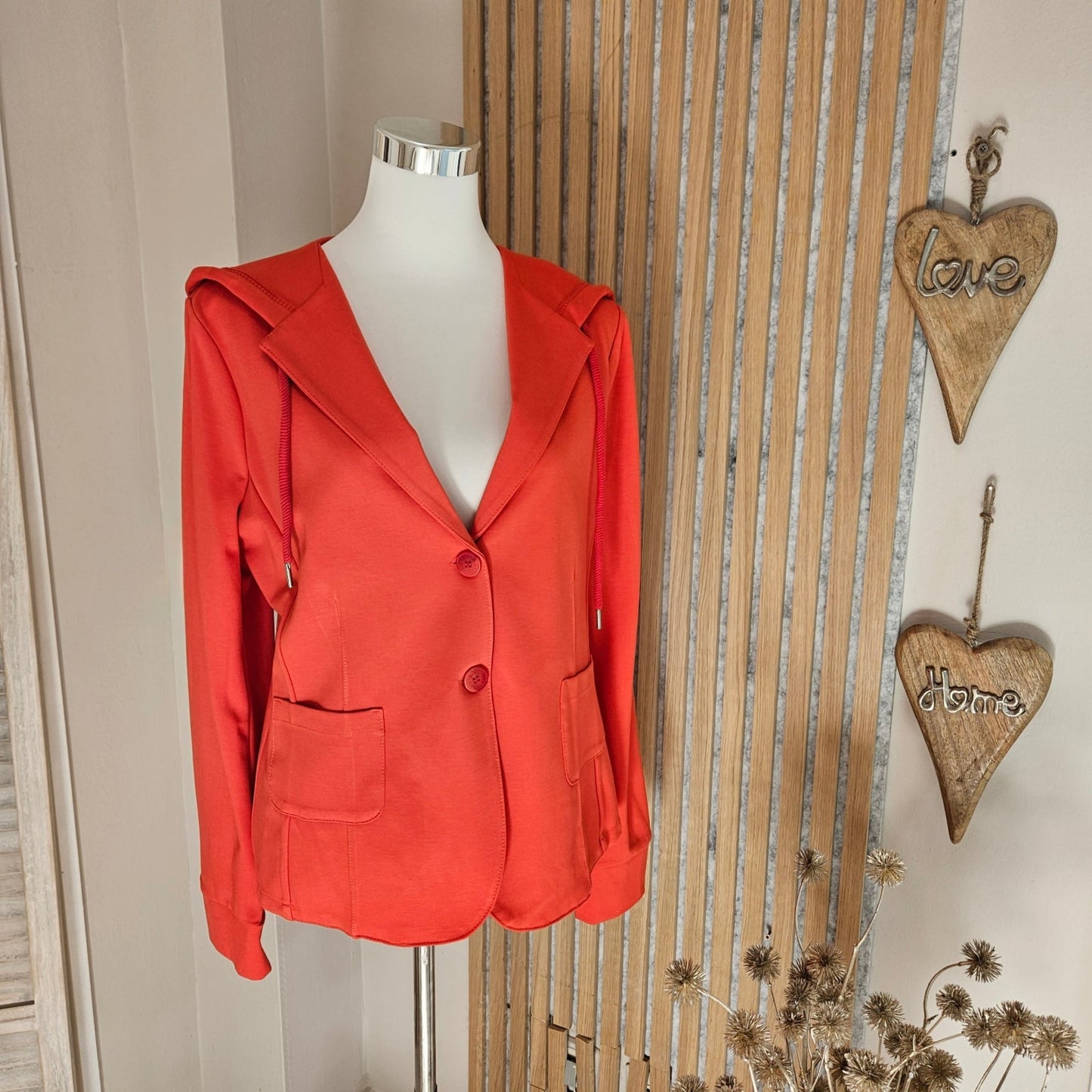 Kapuzenblazer Casual "Cora" Rotorange, XL und XXL - Jana`s Trend and Style