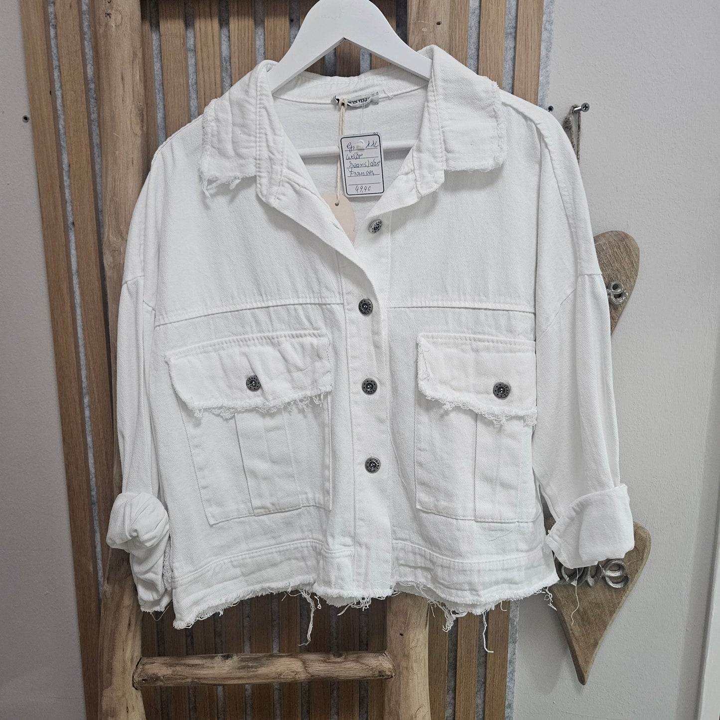 Jeansjacke "Bea" Weiß, XXL