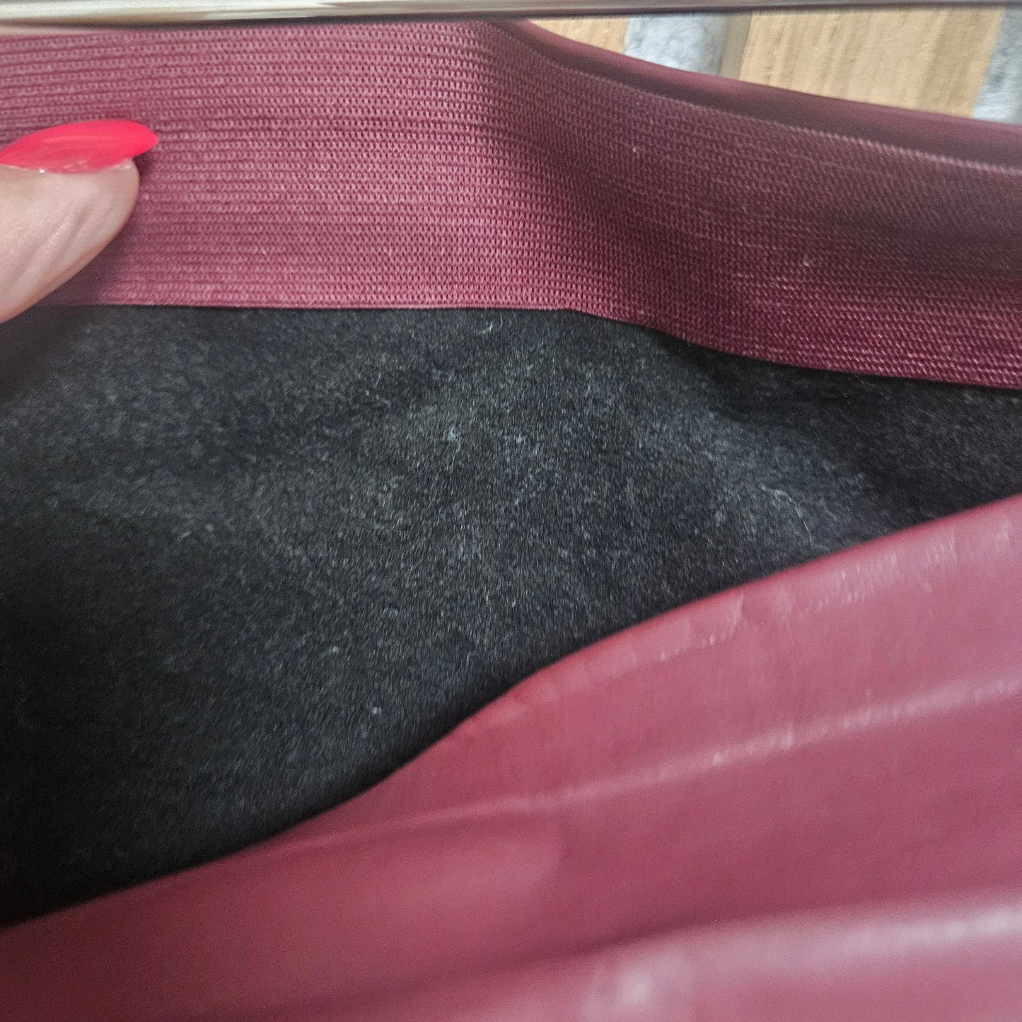 Lederlook Leggins - Bordeaux, XL und 3XL