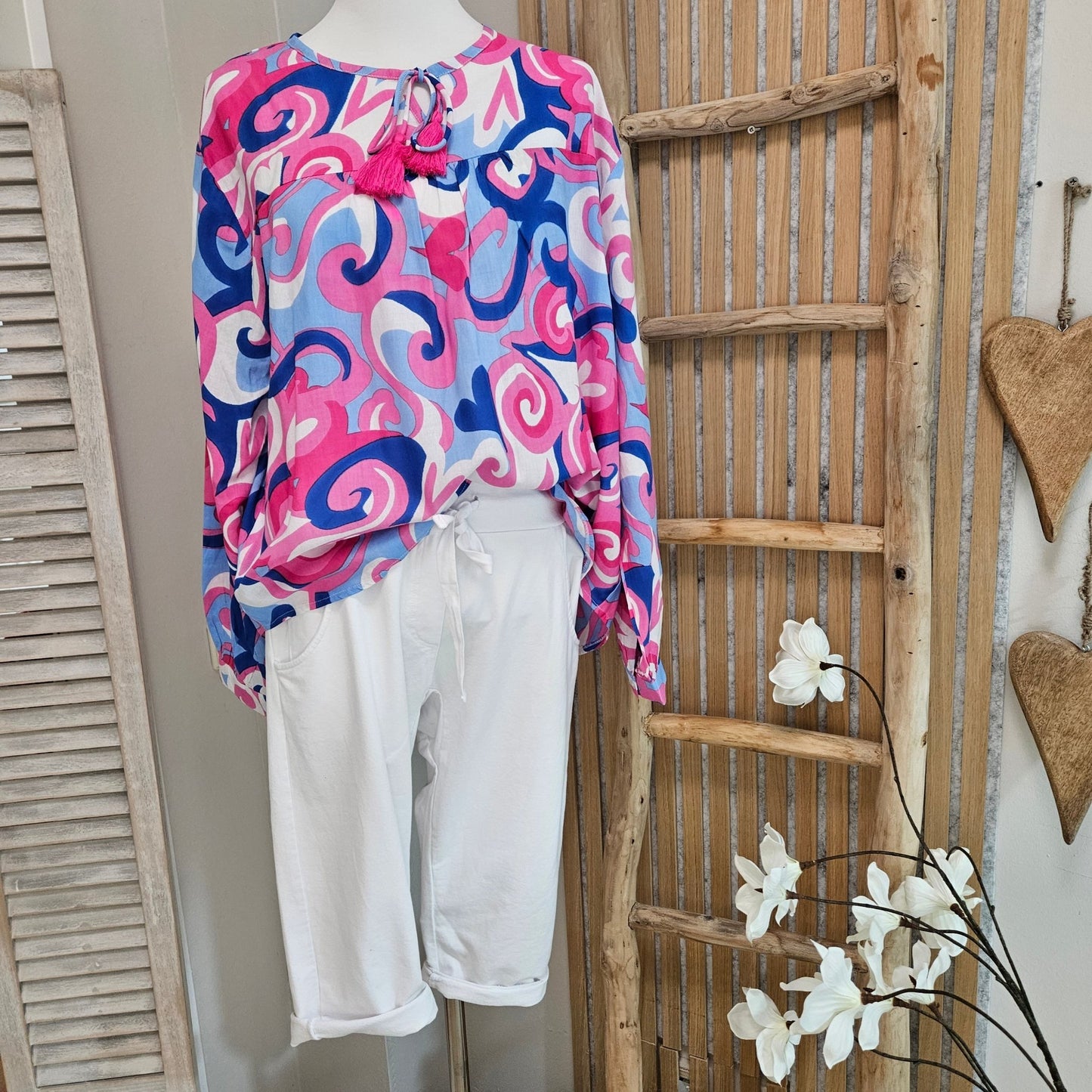 "Herzen & Kringel" Zwillingsherz- Schlupfbluse - Jana`s Trend and Style