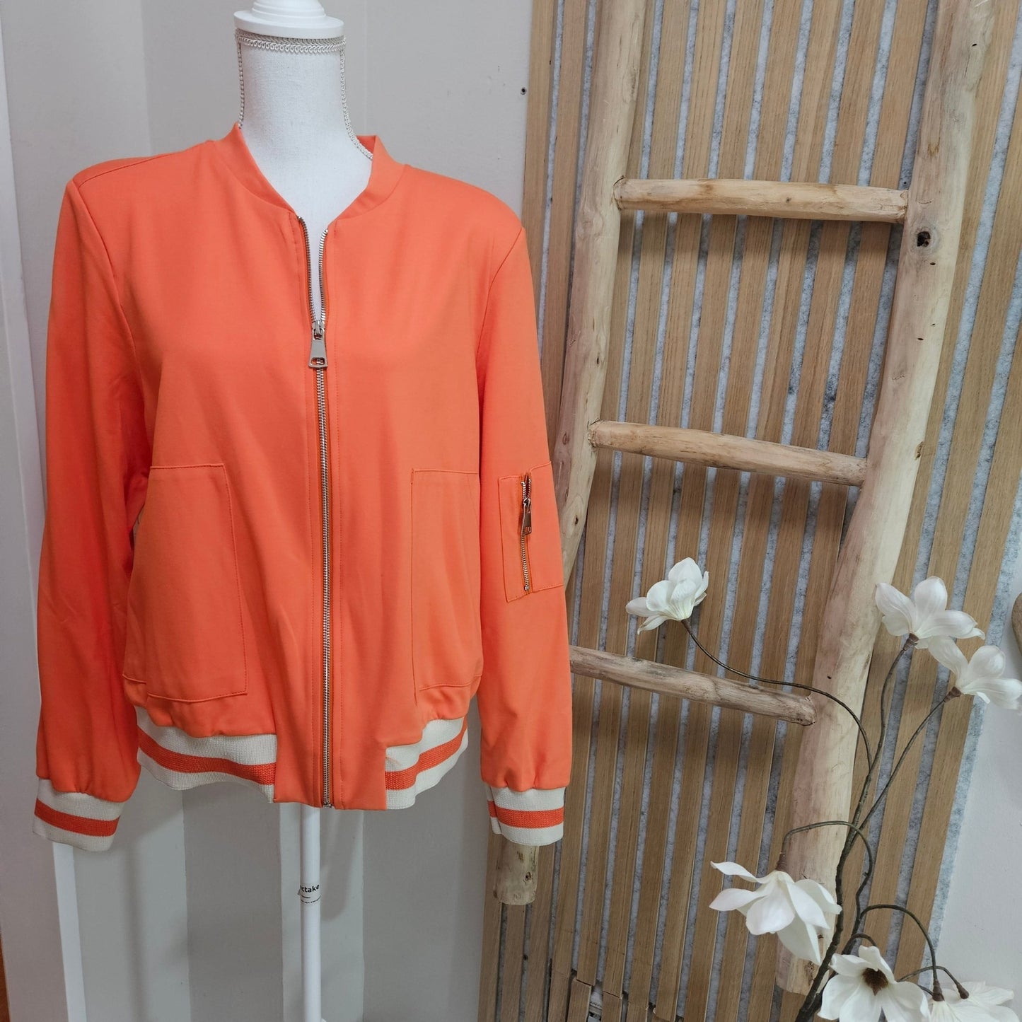 Blouson mit Streifen am Bündchen Braun - Jana`s Trend and Style