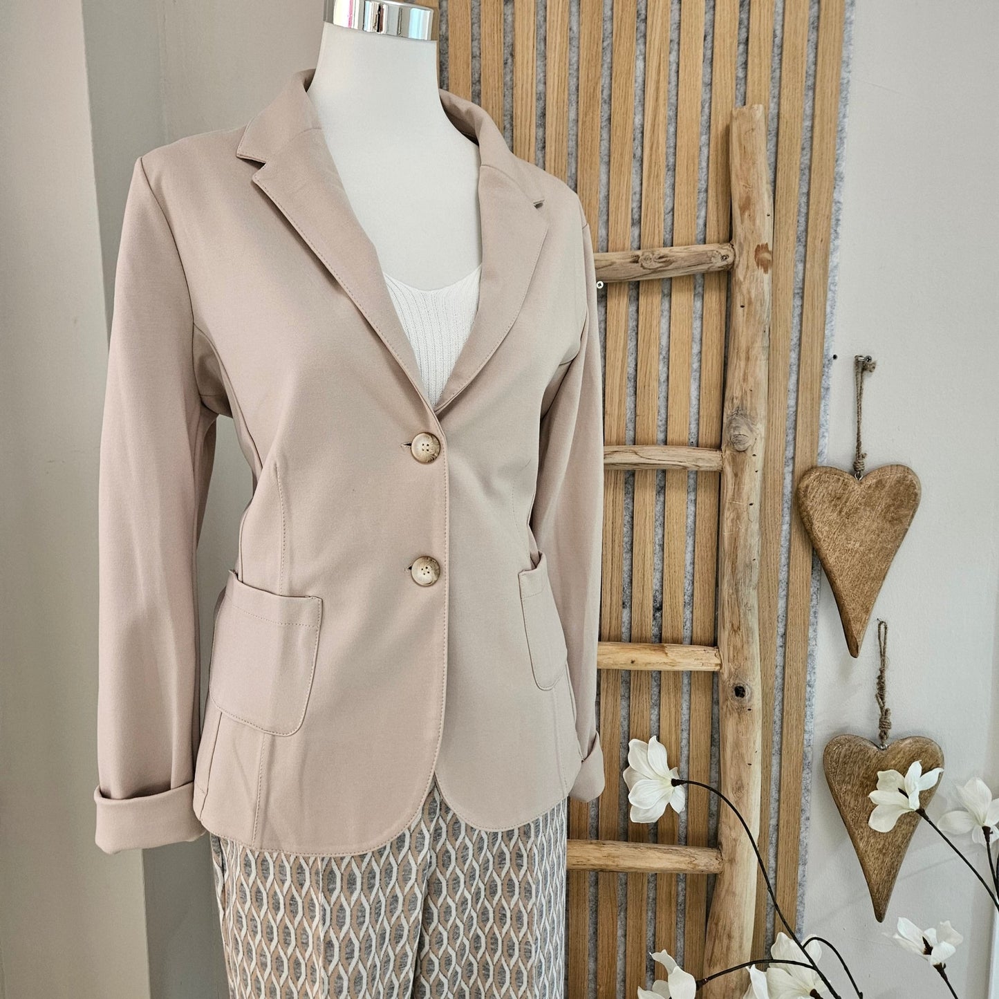 Esvivid Blazer Casual "Maria" - Beige - Jana`s Trend and Style