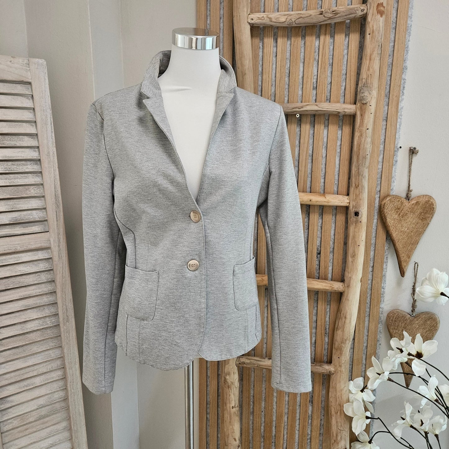 Esvivid Blazer Casual "Maria" Grau - Meliert - Jana`s Trend and Style