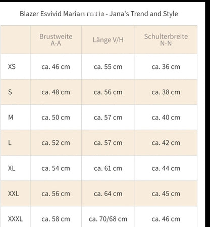 Esvivid Blazer Casual "Maria" Schwarz - Jana`s Trend and Style