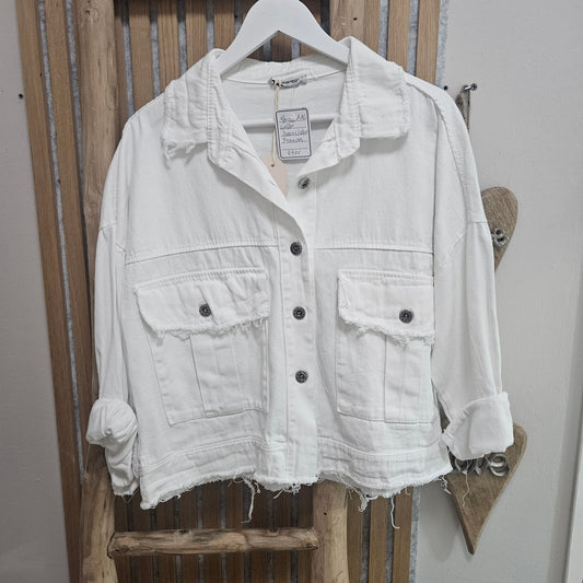 Jeansjacke "Bea" Weiß, XXL