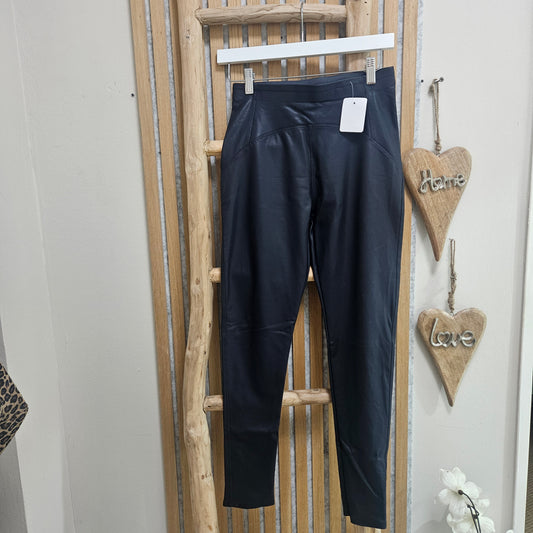 Lederlook Leggins -Marine, L